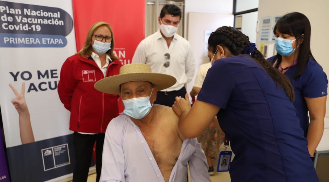 Comenzó proceso de vacunación masiva contra el COVID-19 en O'Higgins