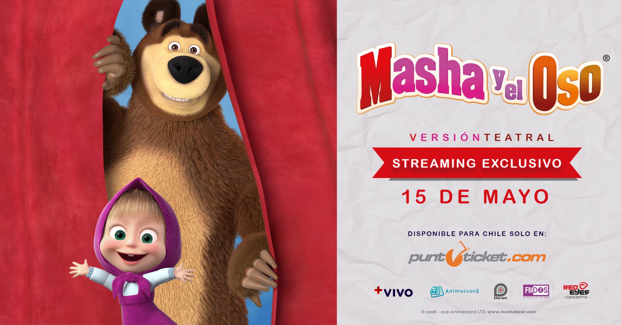 El show oficial de Masha y el Oso llega por primera vez vía streaming