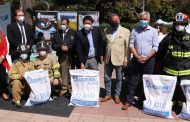 Bomberos reciben donación de una tonelada de diatomeas para controlar el manejo de líquidos peligrosos