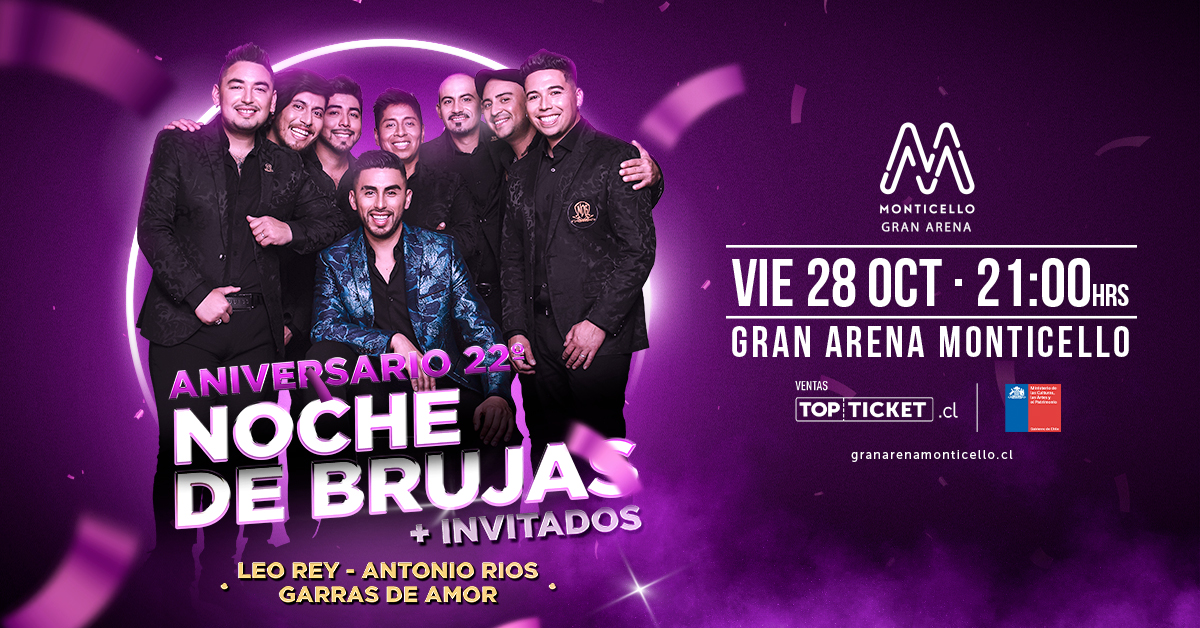 Noche de Brujas celebra sus 22 años de carrera en Gran Arena Monticello con show inclusivo