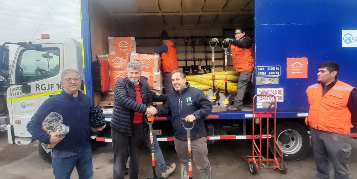 División El Teniente se moviliza en apoyo a sectores afectados por las inundaciones en O’Higgins