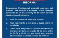 Rancagua: MOP anuncia la apertura del tránsito del Puente Cachapoal, Ruta Travesía con algunas restricciones
