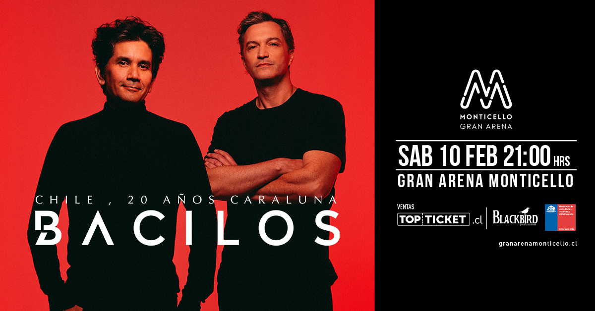 Bacilos regresa a Gran Arena Monticello a celebrar sus 20 años de Caraluna en Chile