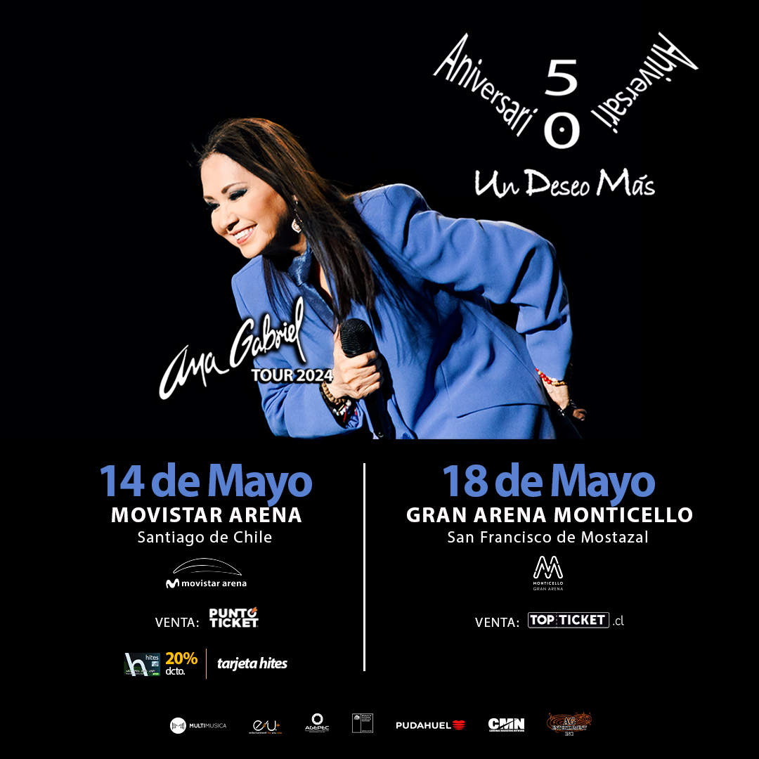 Ana Gabriel Regresa a Chile con su gira “Un Deseo Más