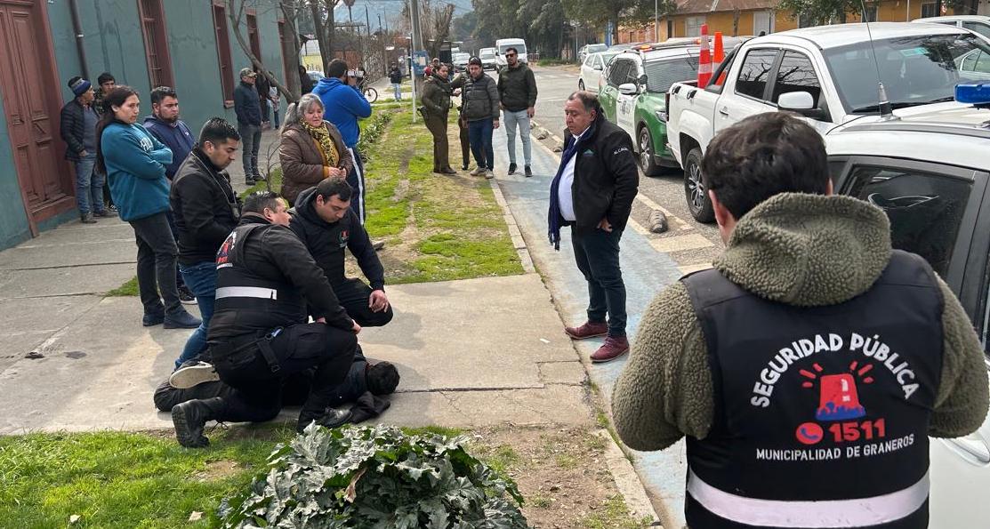 Rápido accionar de equipo de Seguridad Pública de Graneros logra detener a ladrón de adulto mayor