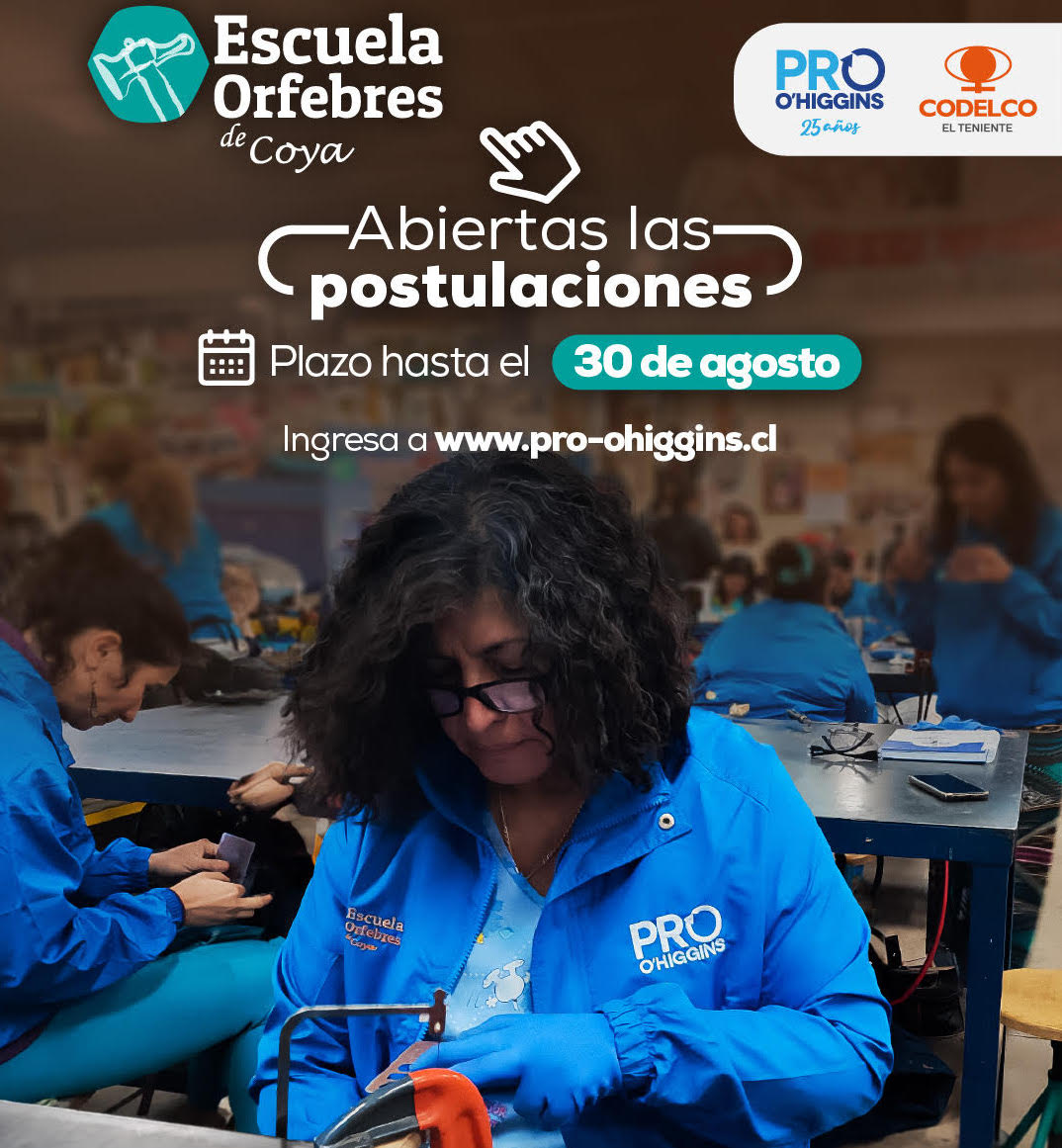 Quedan pocos días para postular a la Escuela de Orfebres de Coya