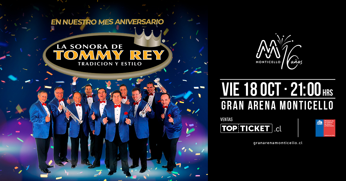La Sonora de Tommy Rey llega a Gran Arena Monticello con sus grandes clásicos