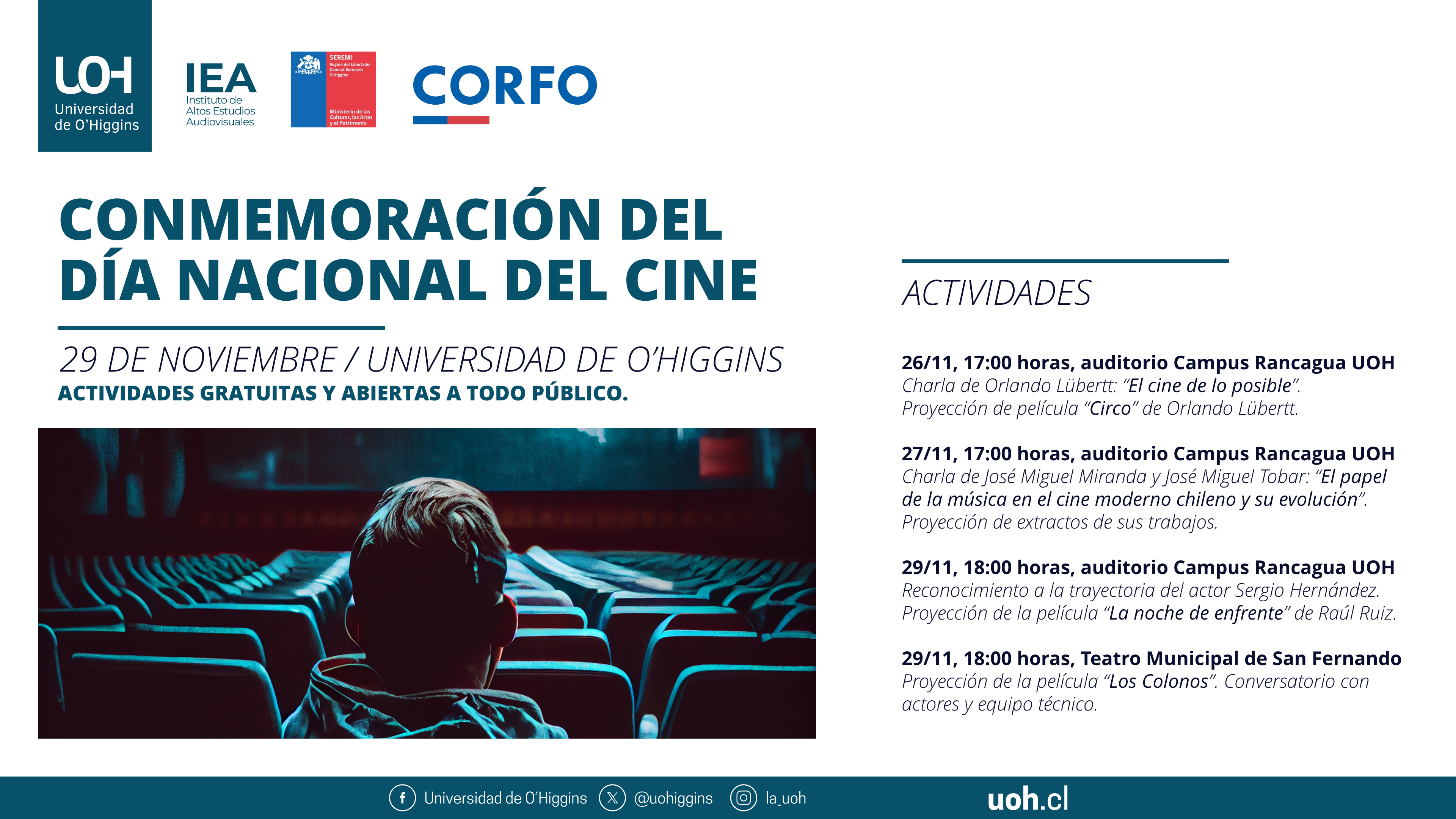 UOH conmemora Día Nacional del Cine 2024 con una cartelera para la reflexión y el recuerdo