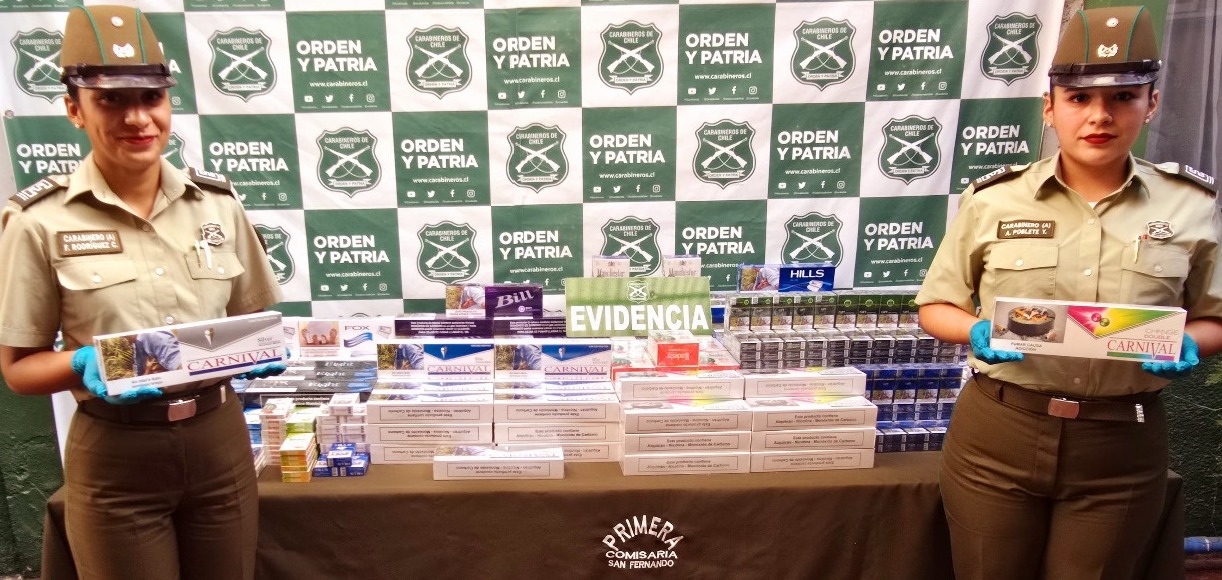 Carabineros decomisa 48.300 cajetillas de cigarrillos de contrabando