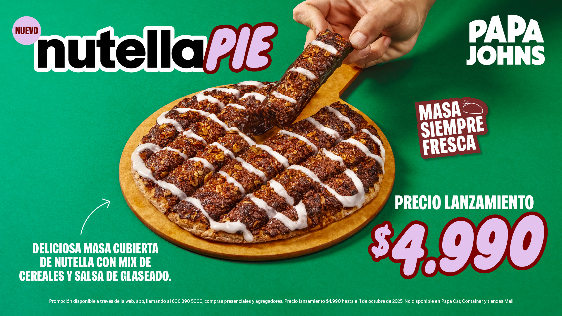 Un dulce festejo: Papa Johns lanza Nutella Pie para celebrar el Día del Niño