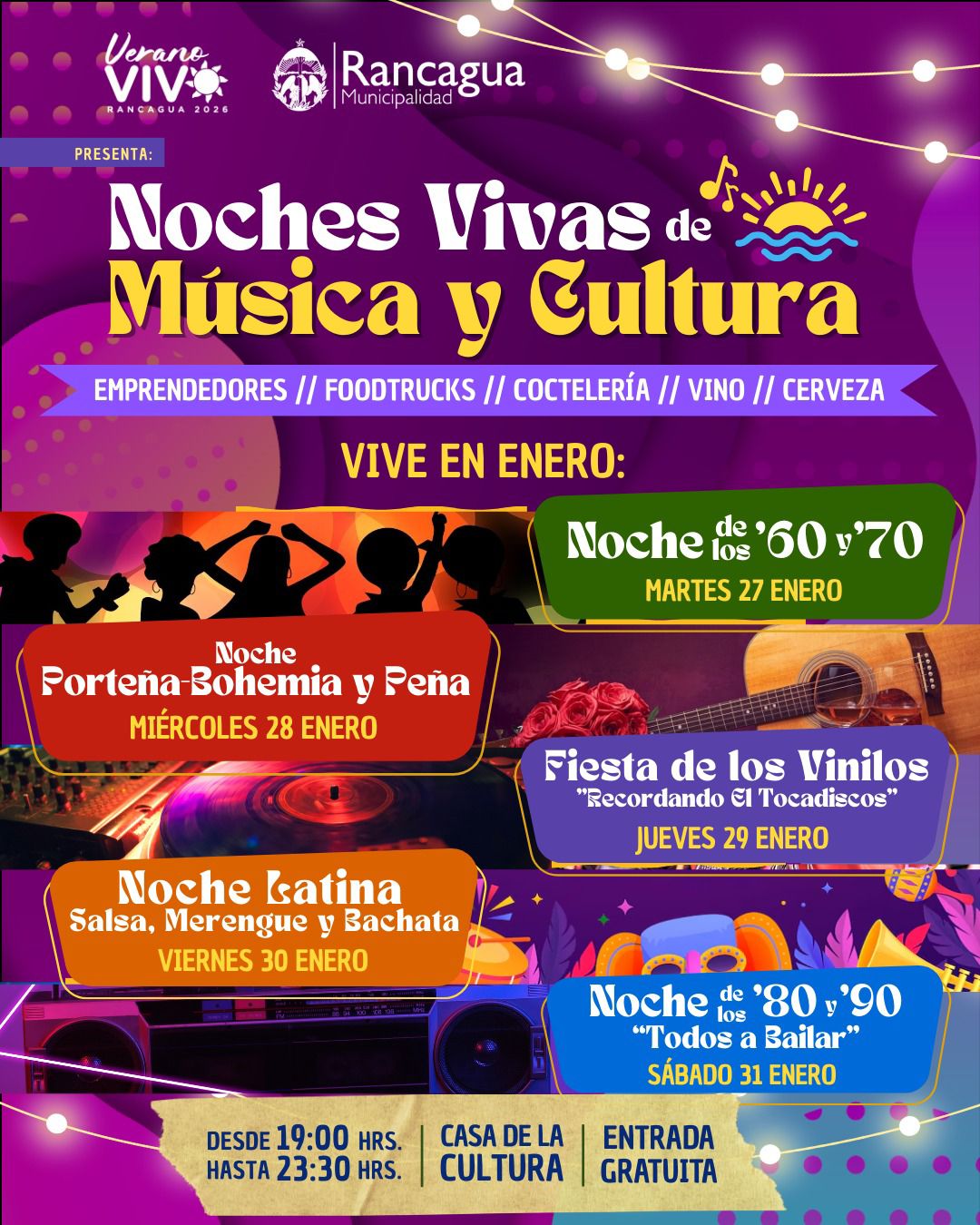 Comienzan las “Noches Vivas de Música y Cultura” en Rancagua