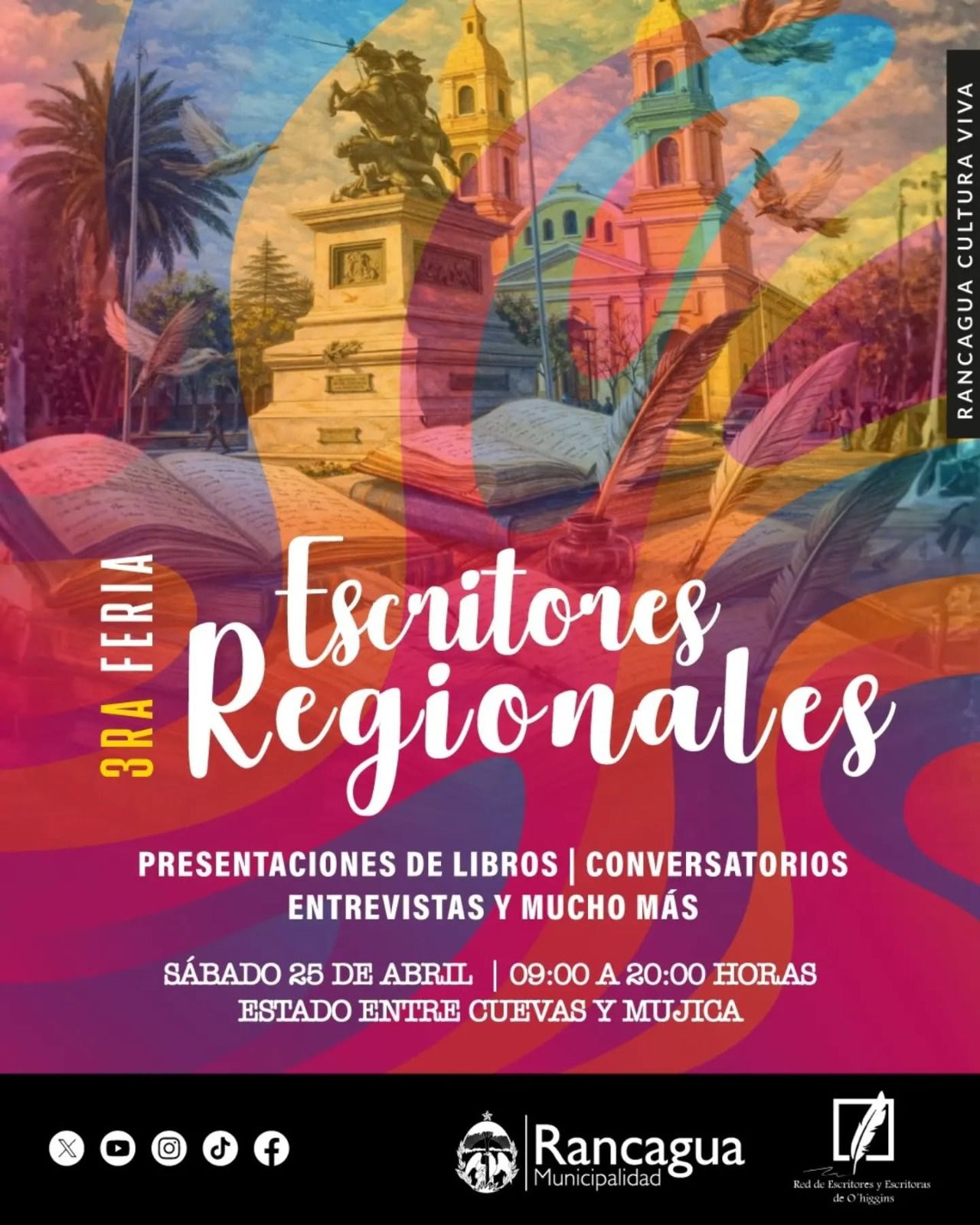 Rancagua se prepara para la 3ª Feria de Escritores Regionales con una jornada abierta a toda la comunidad