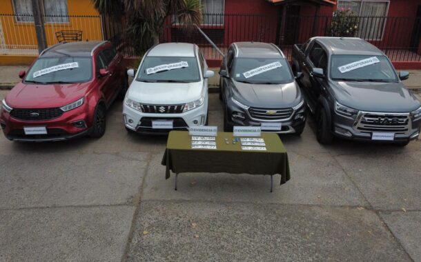 Rancagua: Carabineros recuperó 4 vehículos robados