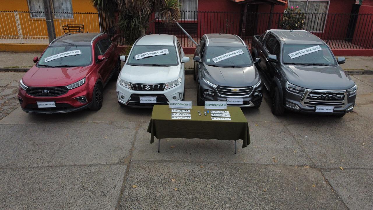 Rancagua: Carabineros recuperó 4 vehículos robados