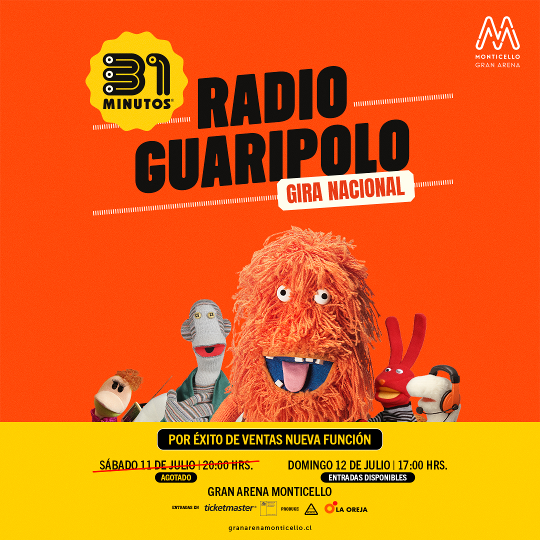 Por éxito de ventas 31 Minutos abre segunda función en Gran Arena Monticello con “Radio Guaripolo II”