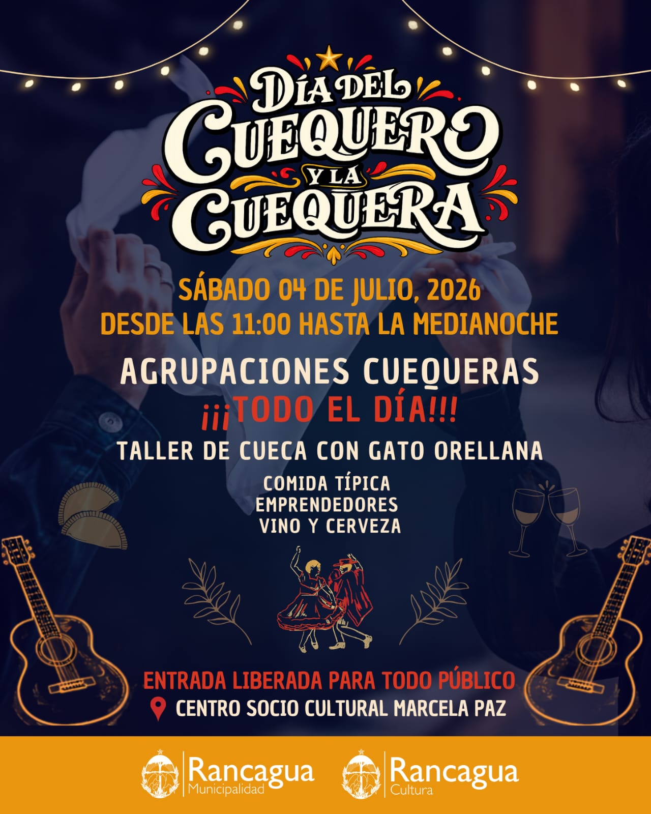 Rancagua celebrará el día del cuequero y la cuequera con una gran fiesta en ex colegio Marcela Paz