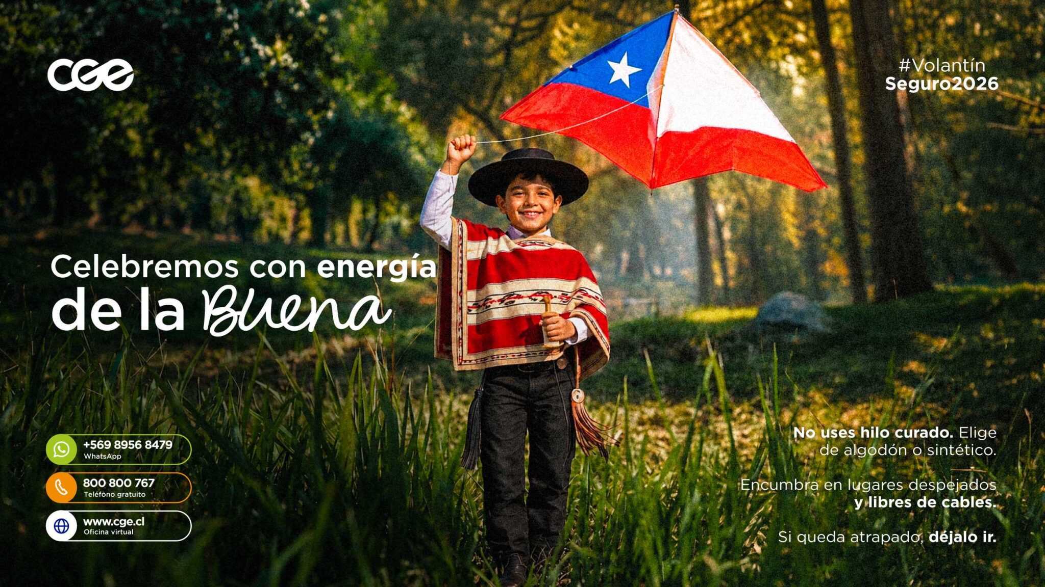 CGE inicia campaña nacional “Volantín Seguro 2026” para prevenir accidentes relacionados con las redes eléctricas durante las Fiestas Patrias
