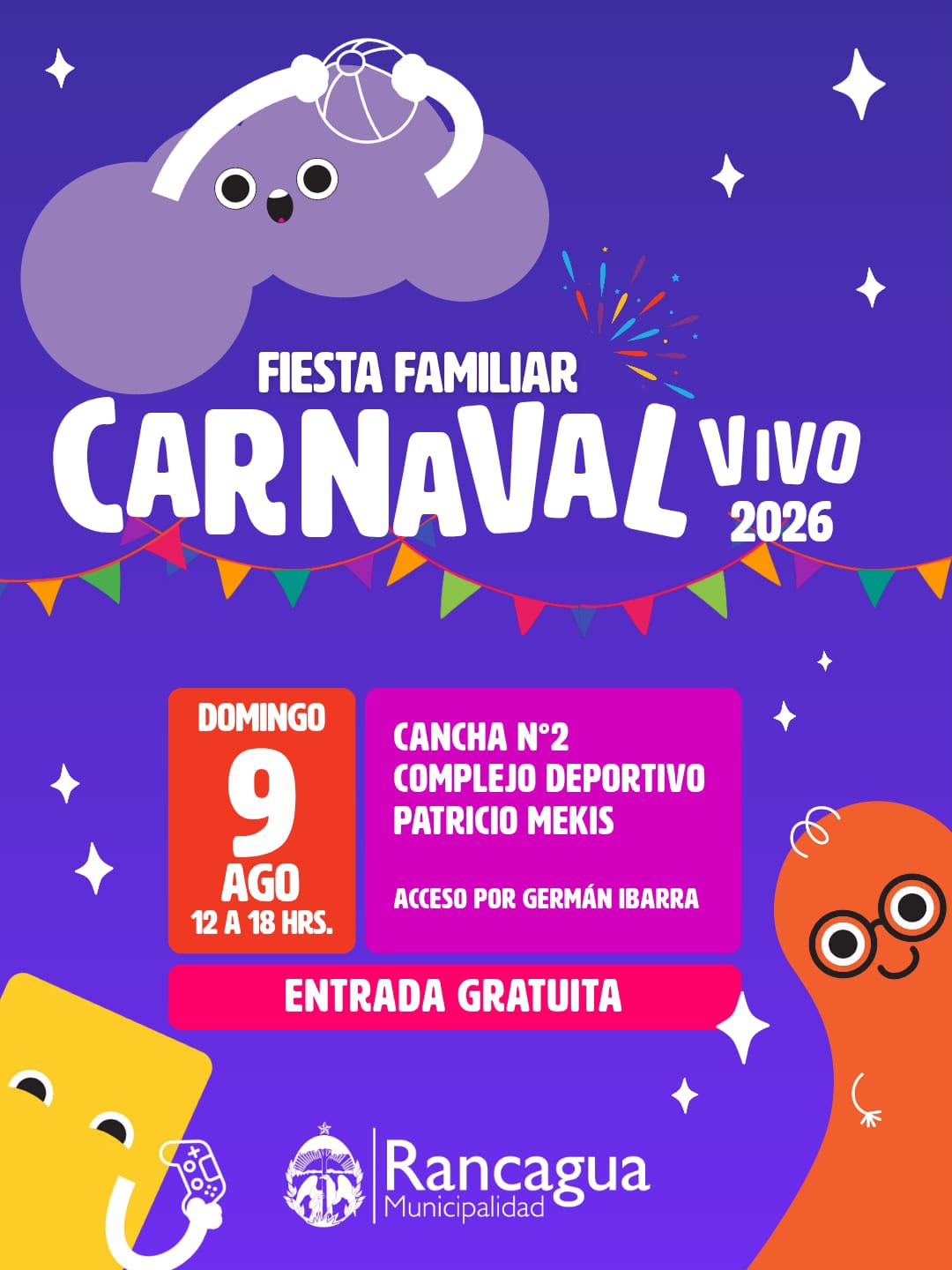 Rancagua celebrará el Día del Niño con gran “Carnaval Vivo 2026” y una jornada llena de panoramas gratuitos