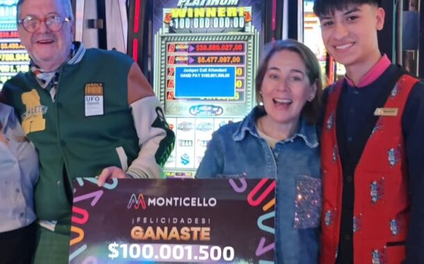 Casino Monticello entrega premio de $100 millones a ganadora que agradeció la calidez del personal