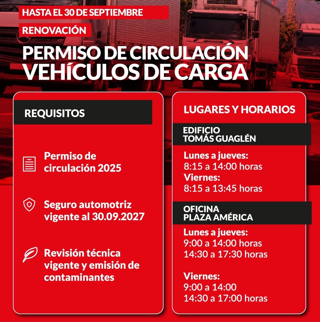 Rancagua habilita renovación del Permiso de Circulación para vehículos de carga